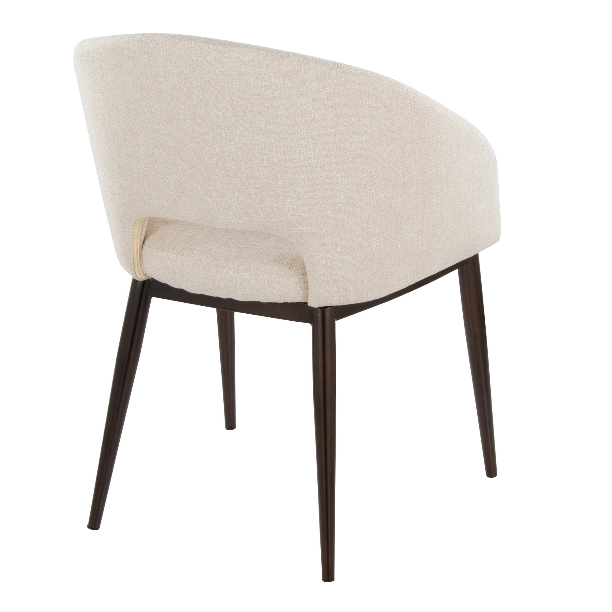 Renee Cream Noise Fabric Copper Contemporary Accent Chair 4 Renee Cream Noise Fabric Copper Contemporary Accent Chair - Image 4