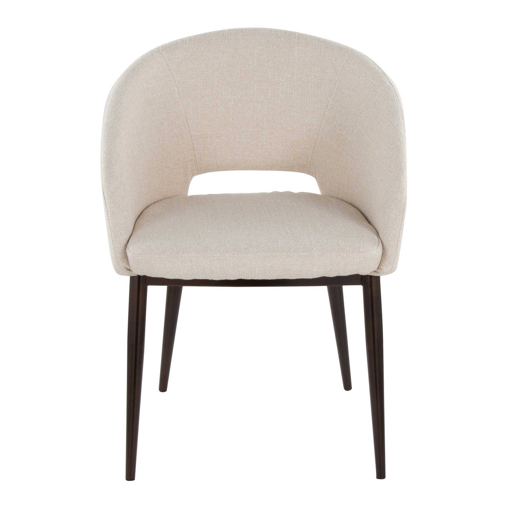 Renee Cream Noise Fabric Copper Contemporary Accent Chair 6 Renee Cream Noise Fabric Copper Contemporary Accent Chair - Image 6