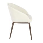 Renee Cream Velvet Contemporary Accent Chair with Copper Metal Legs