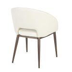Renee Cream Velvet Contemporary Accent Chair with Copper Metal Legs