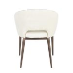 Renee Cream Velvet Contemporary Accent Chair with Copper Metal Legs