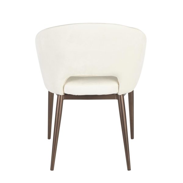 Renee Cream Velvet Contemporary Accent Chair with Copper Metal Legs 3
