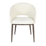 Renee Cream Velvet Contemporary Accent Chair with Copper Metal Legs