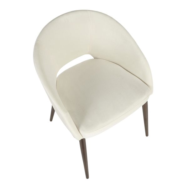 Renee Cream Velvet Contemporary Accent Chair with Copper Metal Legs 5