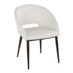 Renee White Faux Leather Copper Contemporary Accent Chair LumiSource 9 Renee White Faux Leather Copper Contemporary Accent Chair LumiSource