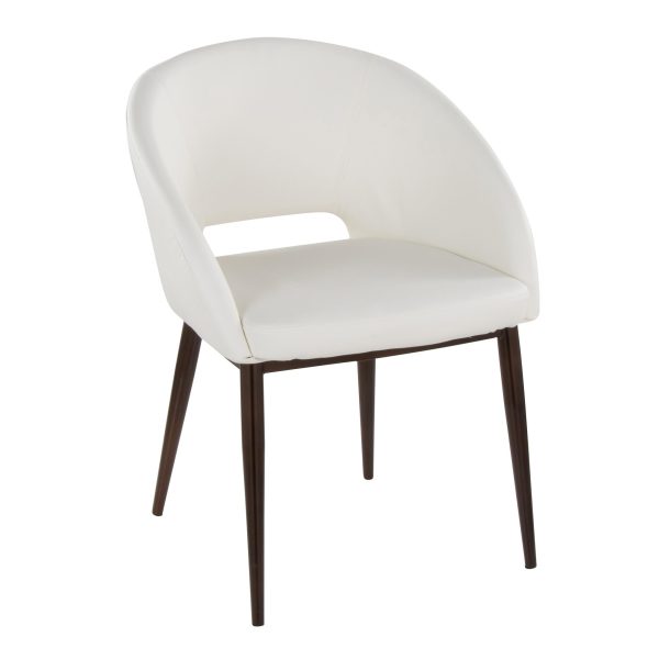 Renee White Faux Leather Copper Contemporary Accent Chair LumiSource 1