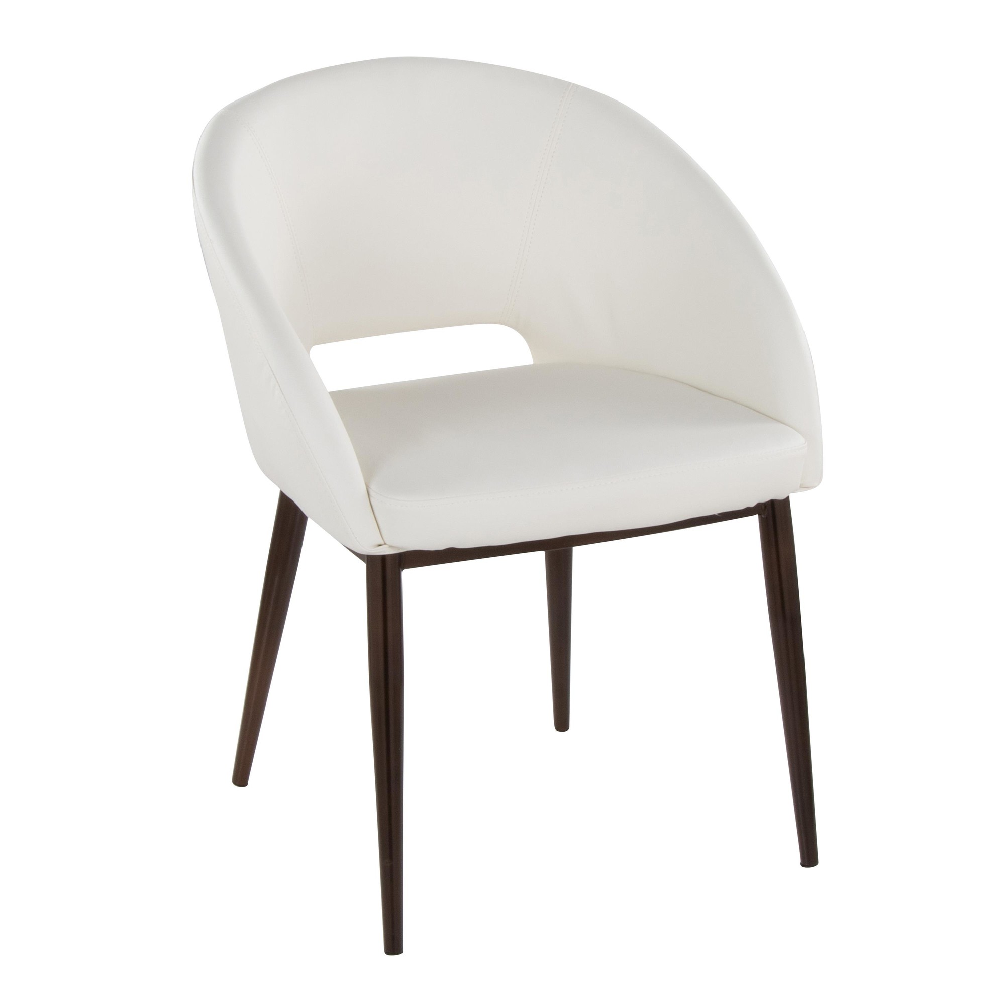 Renee White Faux Leather Copper Contemporary Accent Chair LumiSource 2 Renee White Faux Leather Copper Contemporary Accent Chair LumiSource - Image 2