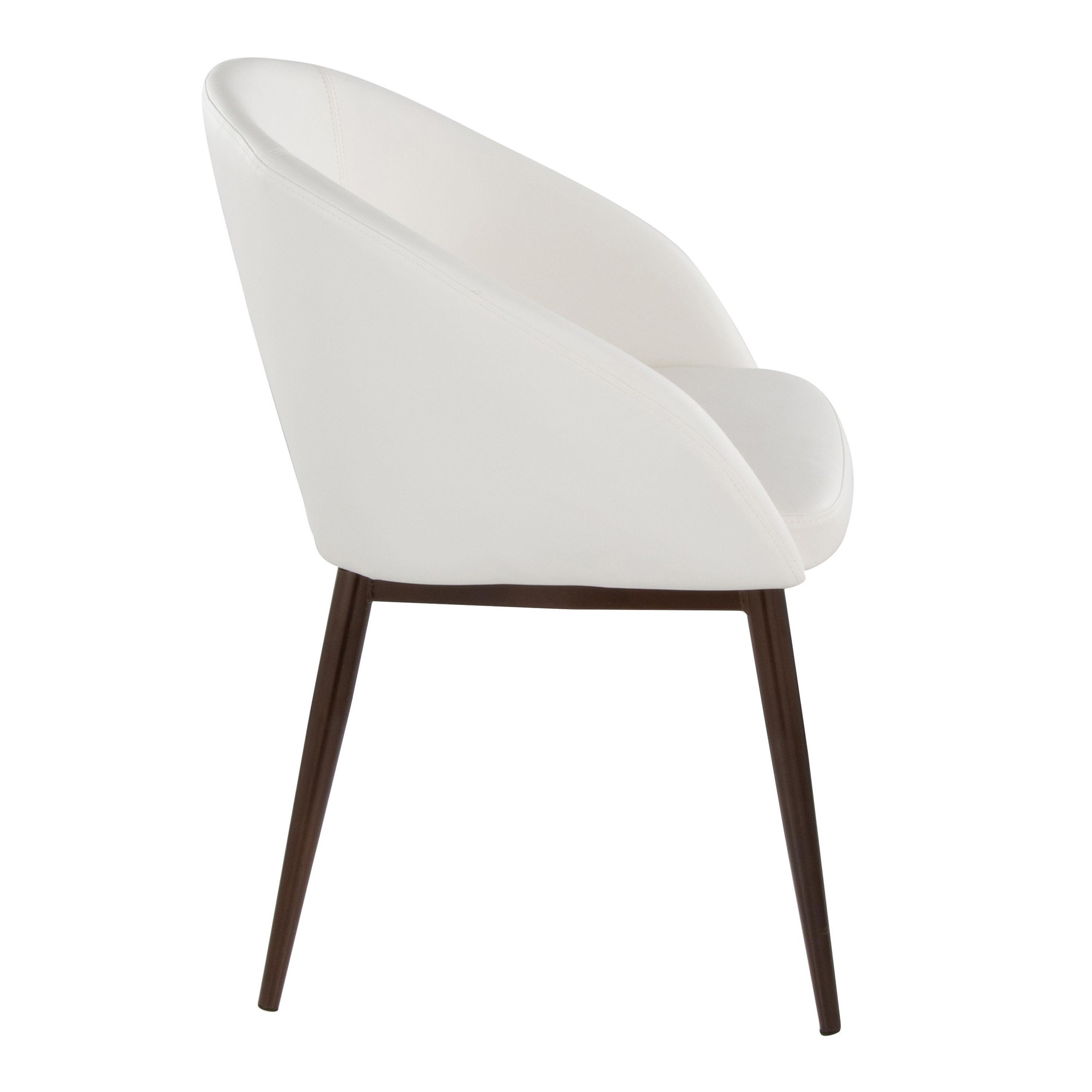 Renee White Faux Leather Copper Contemporary Accent Chair LumiSource 3 Renee White Faux Leather Copper Contemporary Accent Chair LumiSource - Image 3