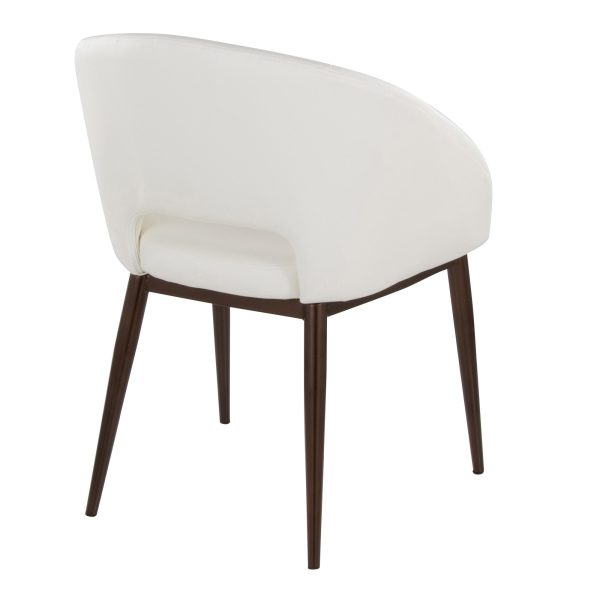 Renee White Faux Leather Copper Contemporary Accent Chair LumiSource 3