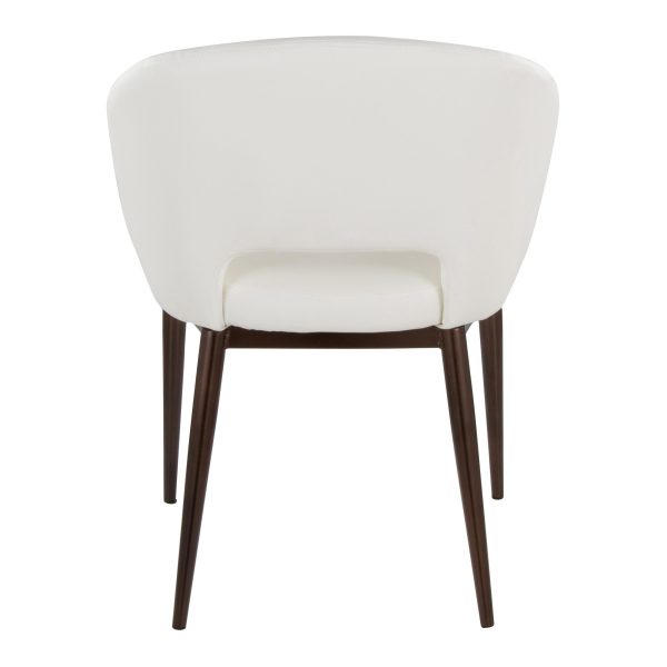 Renee White Faux Leather Copper Contemporary Accent Chair LumiSource 4