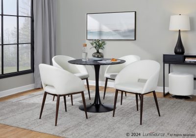 Renee White Faux Leather Copper Contemporary Accent Chair LumiSource