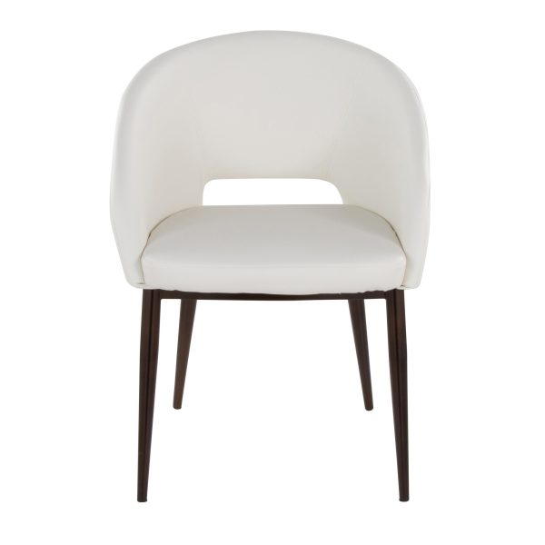 Renee White Faux Leather Copper Contemporary Accent Chair LumiSource 5