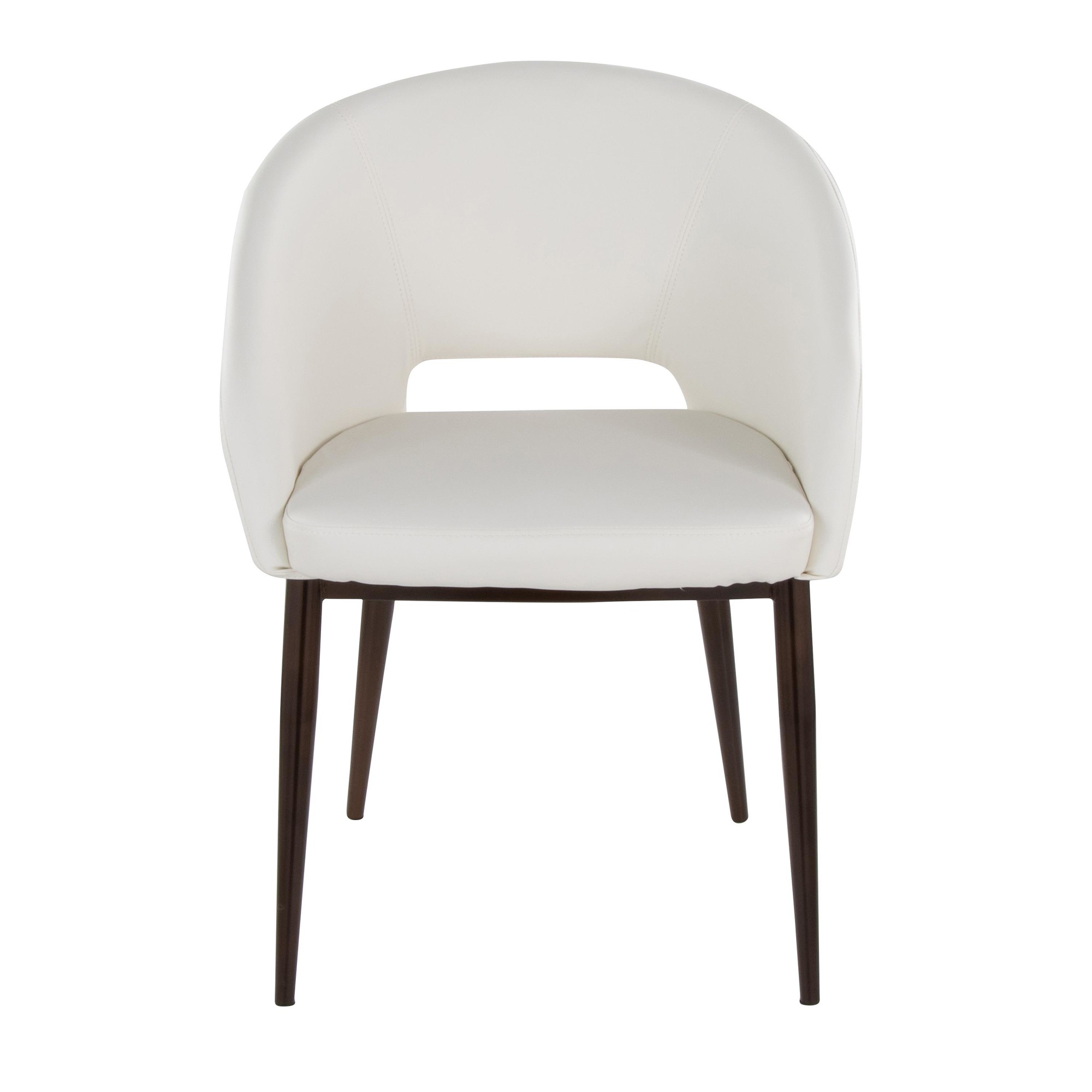 Renee White Faux Leather Copper Contemporary Accent Chair LumiSource 6 Renee White Faux Leather Copper Contemporary Accent Chair LumiSource - Image 6