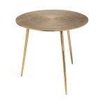 Reva I (Large) 24L x 24W Gold Round Top Cast Aluminum Accent Table