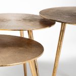 Reva I (Large) 24L x 24W Gold Round Top Cast Aluminum Accent Table