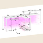 Reversible Double Desk with LED Lights and Ergonomic Monitor Stand