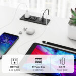 Reversible Double Desk with LED Lights and Ergonomic Monitor Stand