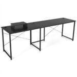 Reversible L-Shaped Long Computer Desk with Monitor Stand (2-Person)