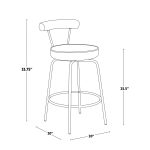 Rhonda 26-Inch Gold Art Deco Black Faux Leather Stools (Set of 2) 21 Rhonda 26-Inch Gold Art Deco Black Faux Leather Stools (Set of 2)