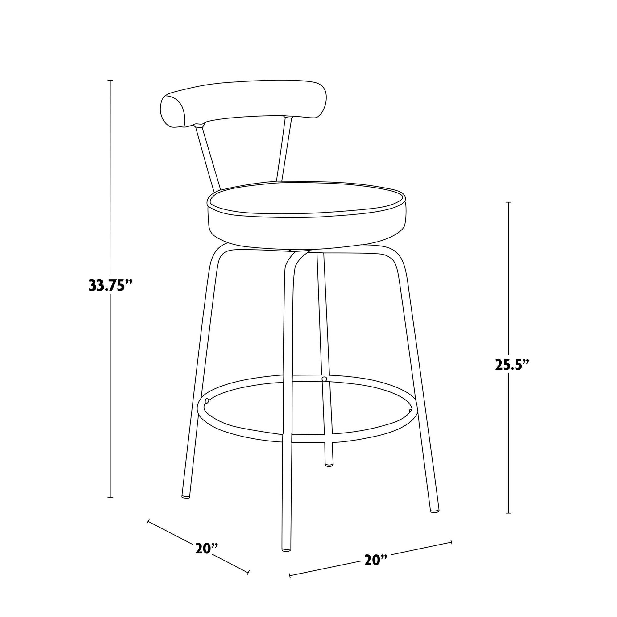 Rhonda 26-Inch Gold Art Deco Black Faux Leather Stools (Set of 2) 10 Rhonda 26-Inch Gold Art Deco Black Faux Leather Stools (Set of 2) - Image 10