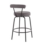 Rhonda Art Deco Black Steel Charcoal Fabric Counter Stools (Set of 2) 26 Rhonda Art Deco Black Steel Charcoal Fabric Counter Stools (Set of 2)
