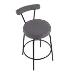 Rhonda Art Deco Black Steel Charcoal Fabric Counter Stools (Set of 2) 29 Rhonda Art Deco Black Steel Charcoal Fabric Counter Stools (Set of 2)