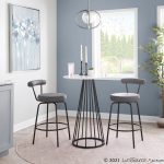 Rhonda Art Deco Black Steel Charcoal Fabric Counter Stools (Set of 2) 19 Rhonda Art Deco Black Steel Charcoal Fabric Counter Stools (Set of 2)
