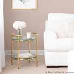 Rhonda Contemporary Gold and Glass Tiered Side Table 14 Rhonda Contemporary Gold and Glass Tiered Side Table