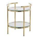 Rhonda Contemporary Gold and Glass Tiered Side Table 17 Rhonda Contemporary Gold and Glass Tiered Side Table