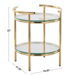 Rhonda Contemporary Gold and Glass Tiered Side Table 21 Rhonda Contemporary Gold and Glass Tiered Side Table