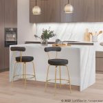 Rhonda Gold Metal Black Velvet Art Deco Counter Stools (Set of 2) 14 Rhonda Gold Metal Black Velvet Art Deco Counter Stools (Set of 2)