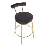 Rhonda Gold Metal Black Velvet Art Deco Counter Stools (Set of 2) 23 Rhonda Gold Metal Black Velvet Art Deco Counter Stools (Set of 2)