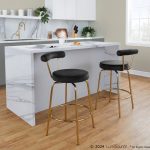 Rhonda Gold Metal Black Velvet Art Deco Counter Stools (Set of 2) 15 Rhonda Gold Metal Black Velvet Art Deco Counter Stools (Set of 2)