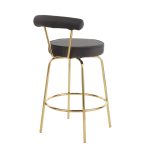 Rhonda Gold Metal Black Velvet Art Deco Counter Stools (Set of 2) 20 Rhonda Gold Metal Black Velvet Art Deco Counter Stools (Set of 2)