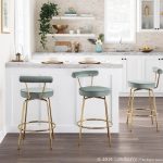 Rhonda Gold and Green Art Deco Counter Stools (Set of 2) 16 Rhonda Gold and Green Art Deco Counter Stools (Set of 2)