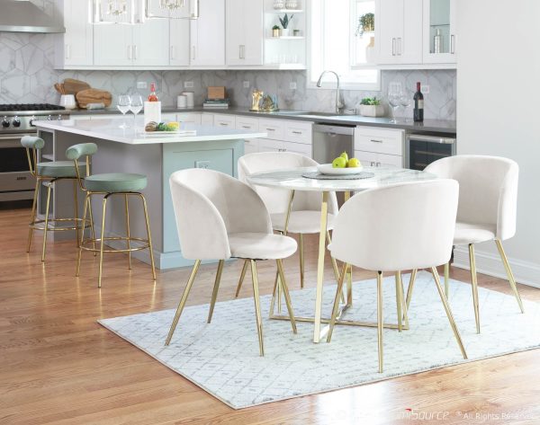 Rhonda Gold and Green Art Deco Counter Stools Set of 2 2