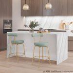 Rhonda Gold and Green Art Deco Counter Stools (Set of 2) 18 Rhonda Gold and Green Art Deco Counter Stools (Set of 2)