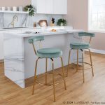 Rhonda Gold and Green Art Deco Counter Stools (Set of 2) 20 Rhonda Gold and Green Art Deco Counter Stools (Set of 2)