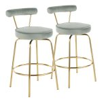 Rhonda Gold and Green Art Deco Counter Stools (Set of 2) 21 Rhonda Gold and Green Art Deco Counter Stools (Set of 2)