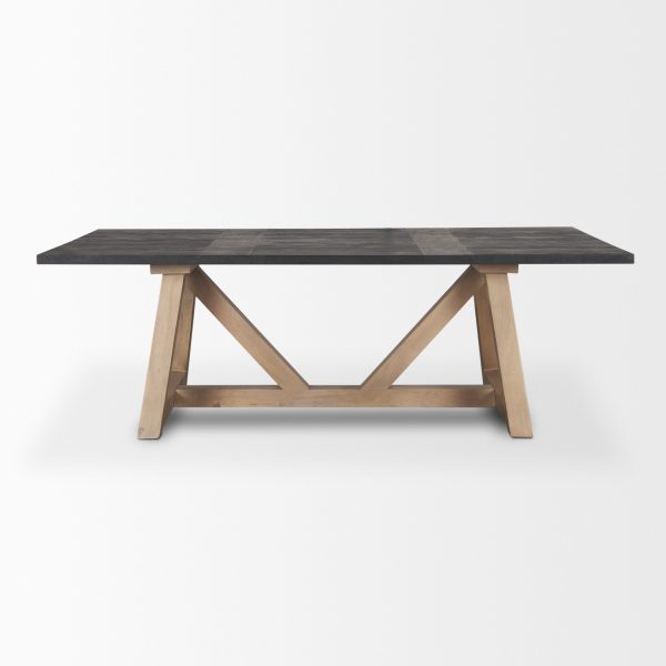 Rialto Rectangular Two Tone Black and Brown Solid Wood Dining Table 1 1