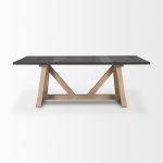 Rialto Rectangular Two-Tone Black and Brown Solid Wood Dining Table