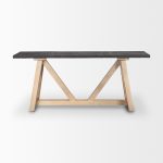 Rialto Two-Toned Black and Brown Wood Angular Leg Console Table