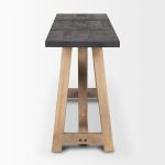 Rialto Two-Toned Black and Brown Wood Angular Leg Console Table
