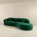 Green Velvet Curvy Sectional Sofa 126 Inches 7 Green Velvet Curvy Sectional Sofa 126 Inches