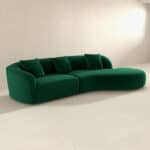 Green Velvet Curvy Sectional Sofa 126 Inches 6 Green Velvet Curvy Sectional Sofa 126 Inches