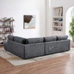 Grey Linen Pillow Back Left Facing Sectional Sofa 8 Grey Linen Pillow Back Left Facing Sectional Sofa