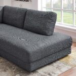 Grey Linen Pillow Back Left Facing Sectional Sofa 7 Grey Linen Pillow Back Left Facing Sectional Sofa