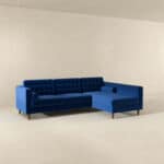 Blue Velvet Right-Facing Sectional Sofa with Removable Legs 7 Blue Velvet Right-Facing Sectional Sofa with Removable Legs