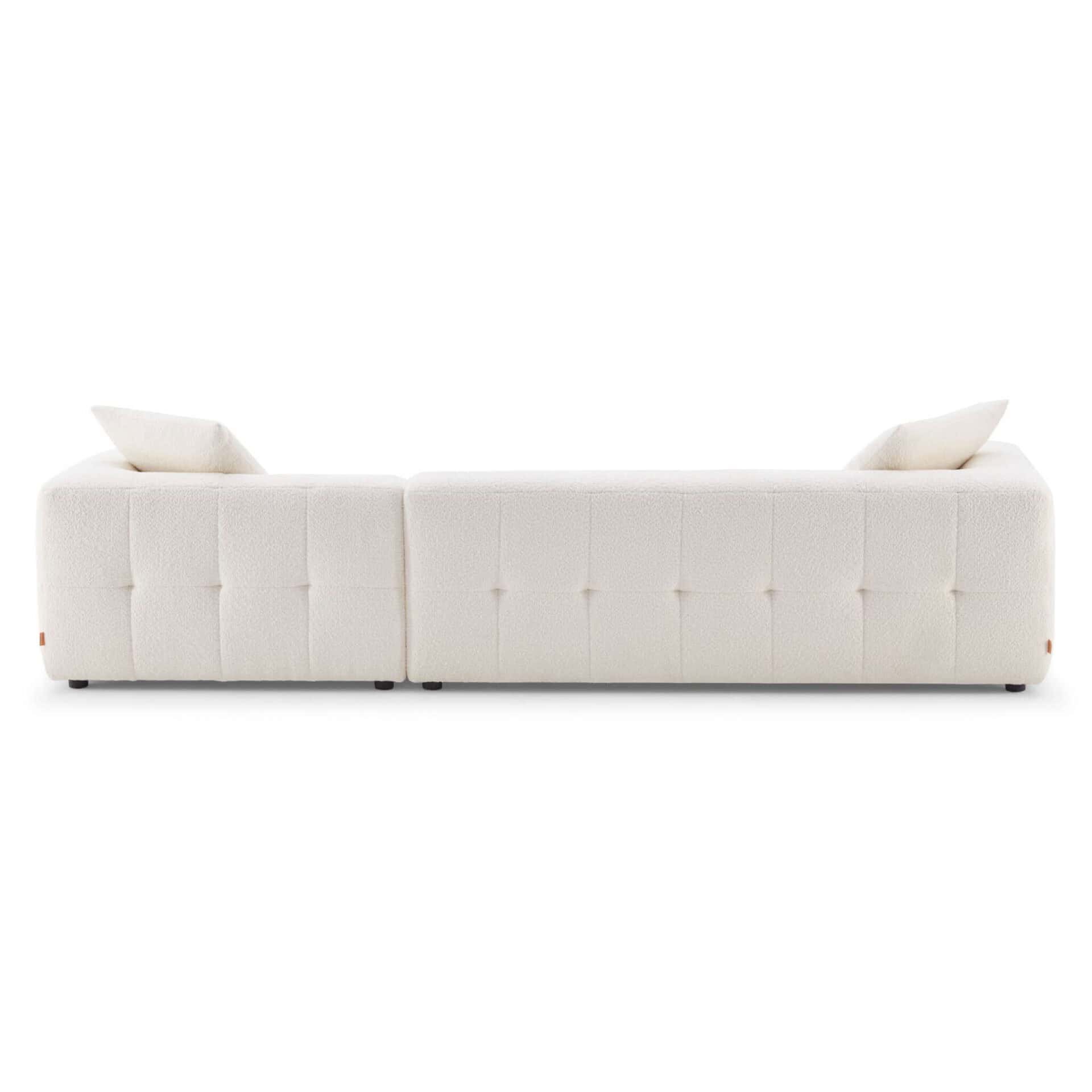 Ivory Boucle Mid-Century Modern Sectional Sofa 7 Ivory Boucle Mid-Century Modern Sectional Sofa - Image 7