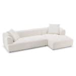 Ivory Boucle Mid-Century Modern Sectional Sofa 12 Ivory Boucle Mid-Century Modern Sectional Sofa